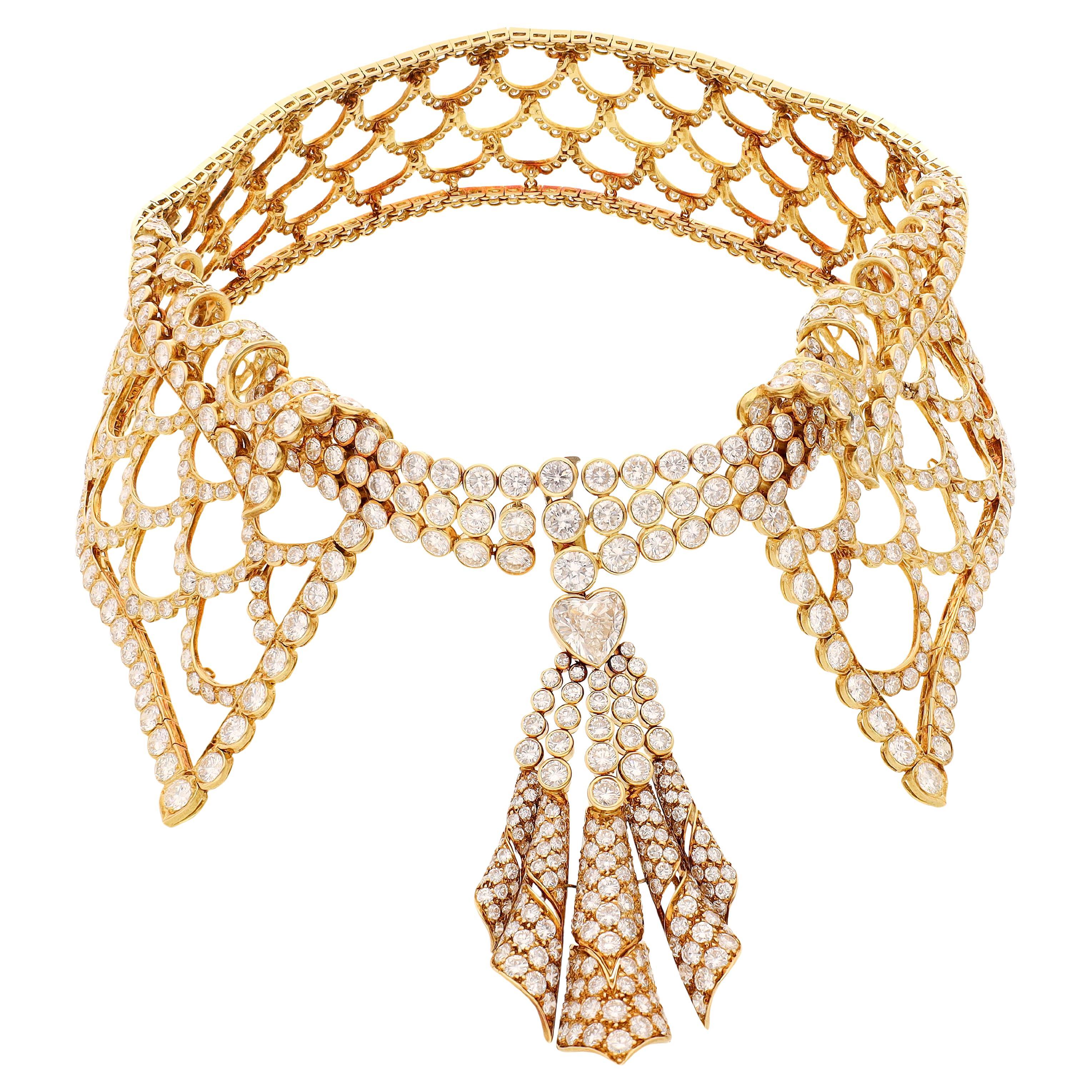 GARRARD Diamond Cutaway Collar Necklace For Sale