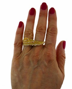 Vintage Garrard Diamond Yellow Sapphire Gold Wing Ring