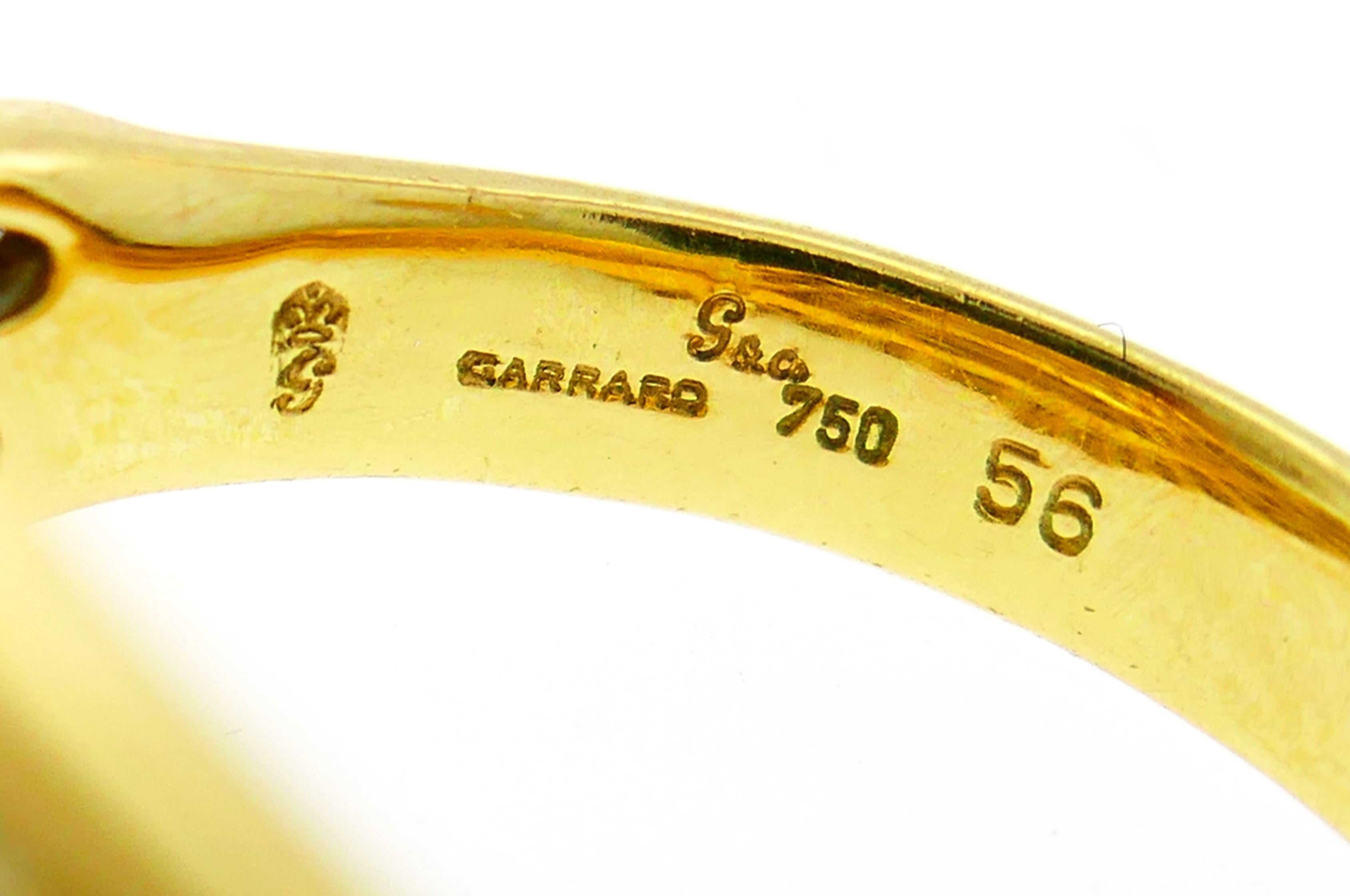 Vintage Garrard Diamond Yellow Sapphire Gold Wing Ring For Sale 1