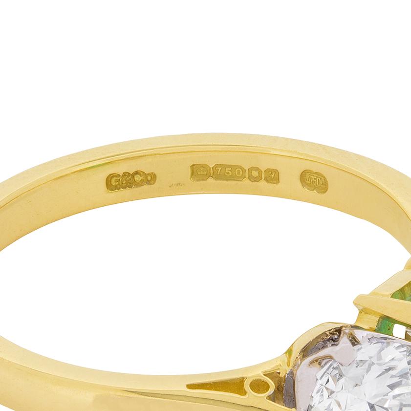 Garrard Emerald and Diamond Three-Stone Engagement Ring, circa 1980s 1