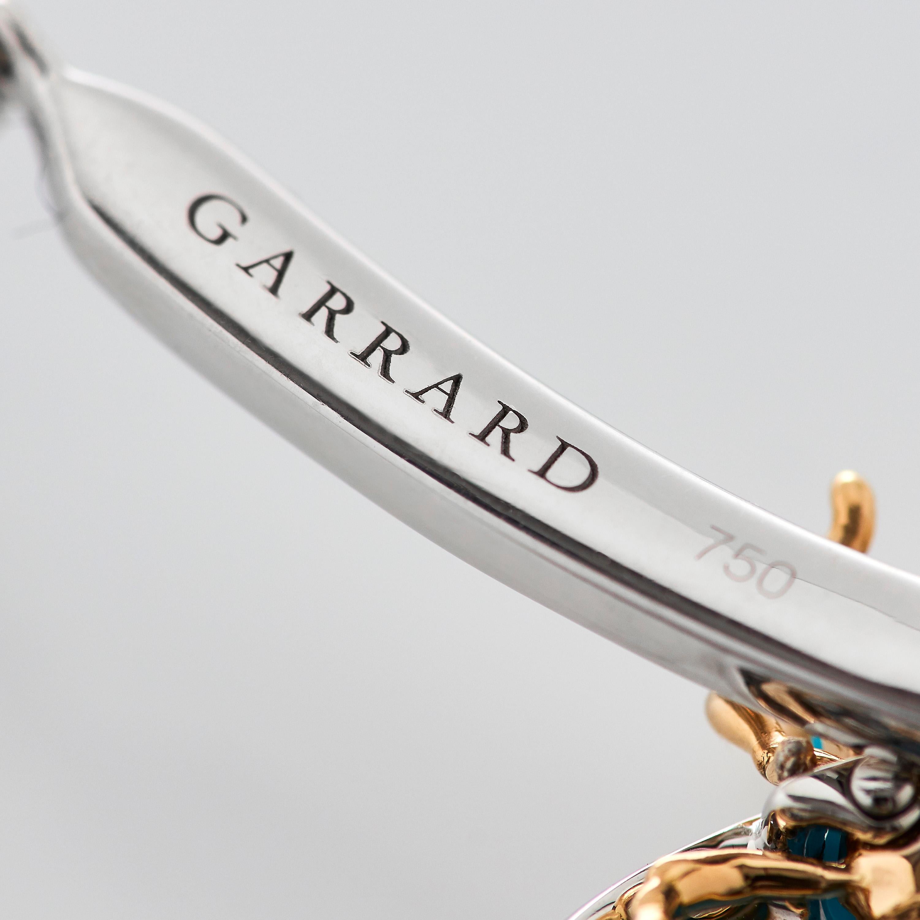 Garrard 'Enchanted Palace' 18 Karat White Gold Diamond Turquoise Bug Pendant For Sale 2