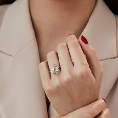 Garrard 'Enchanted Palace' 18 Karat White Gold White Diamond Opal Bug Ring