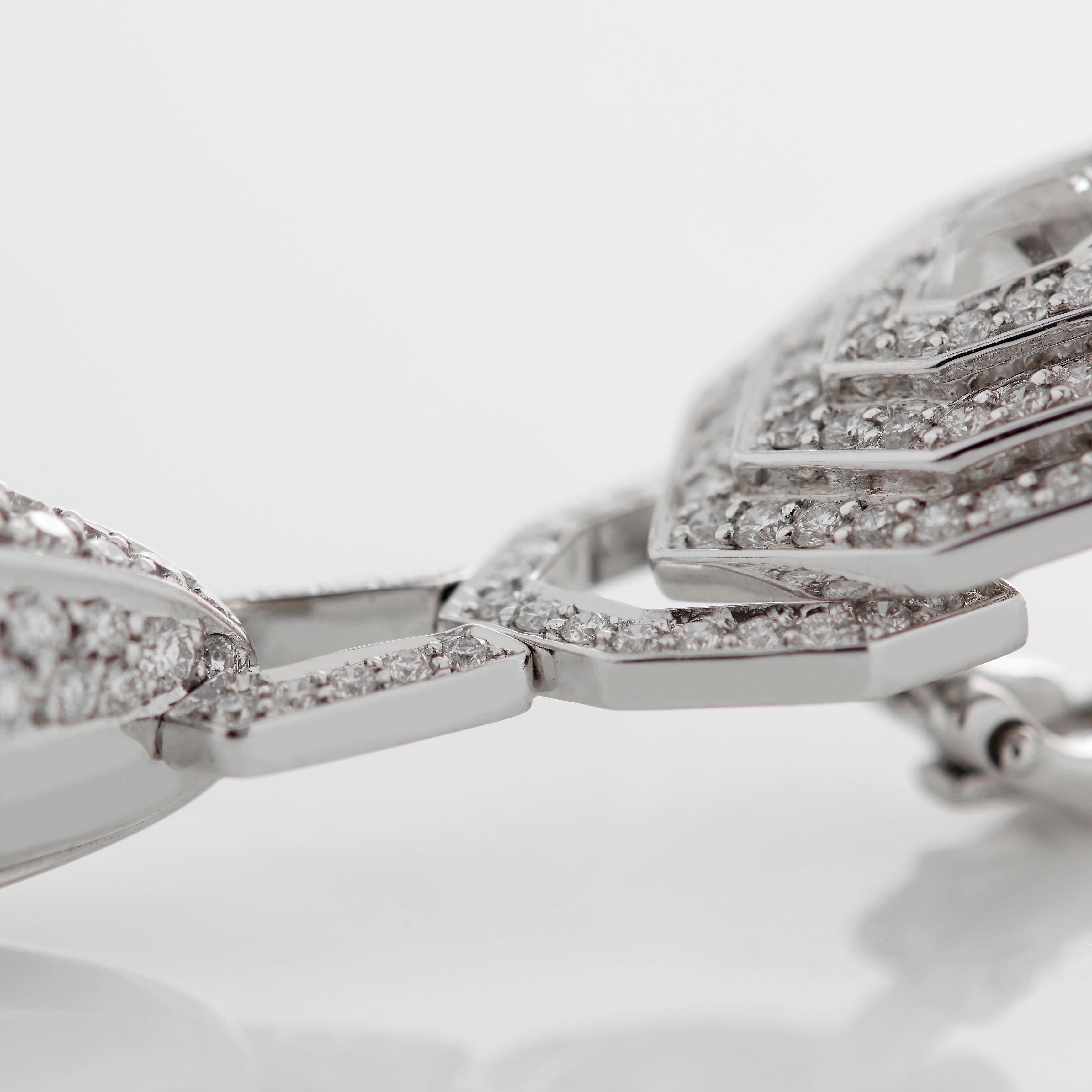 Women's or Men's Garrard 'Enchanted Palace' White Gold White Diamond White Pearl Tassel Earrings For Sale