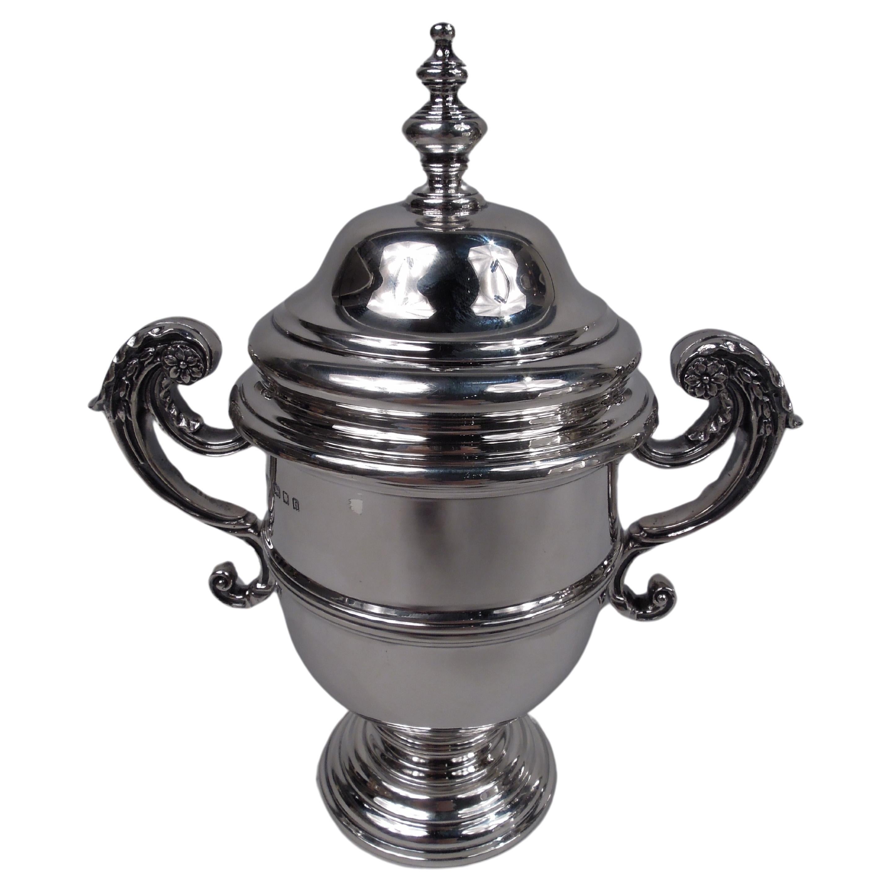 Garrard English Neoclassical Sterling Silver Covered Urn, 1923