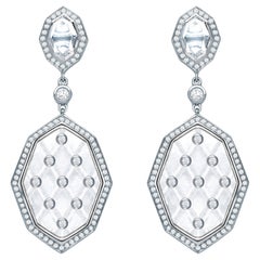 Garrard 
Enchanted Palace
 18 Karat White Gold Diamond and Rock Crystal Earrings