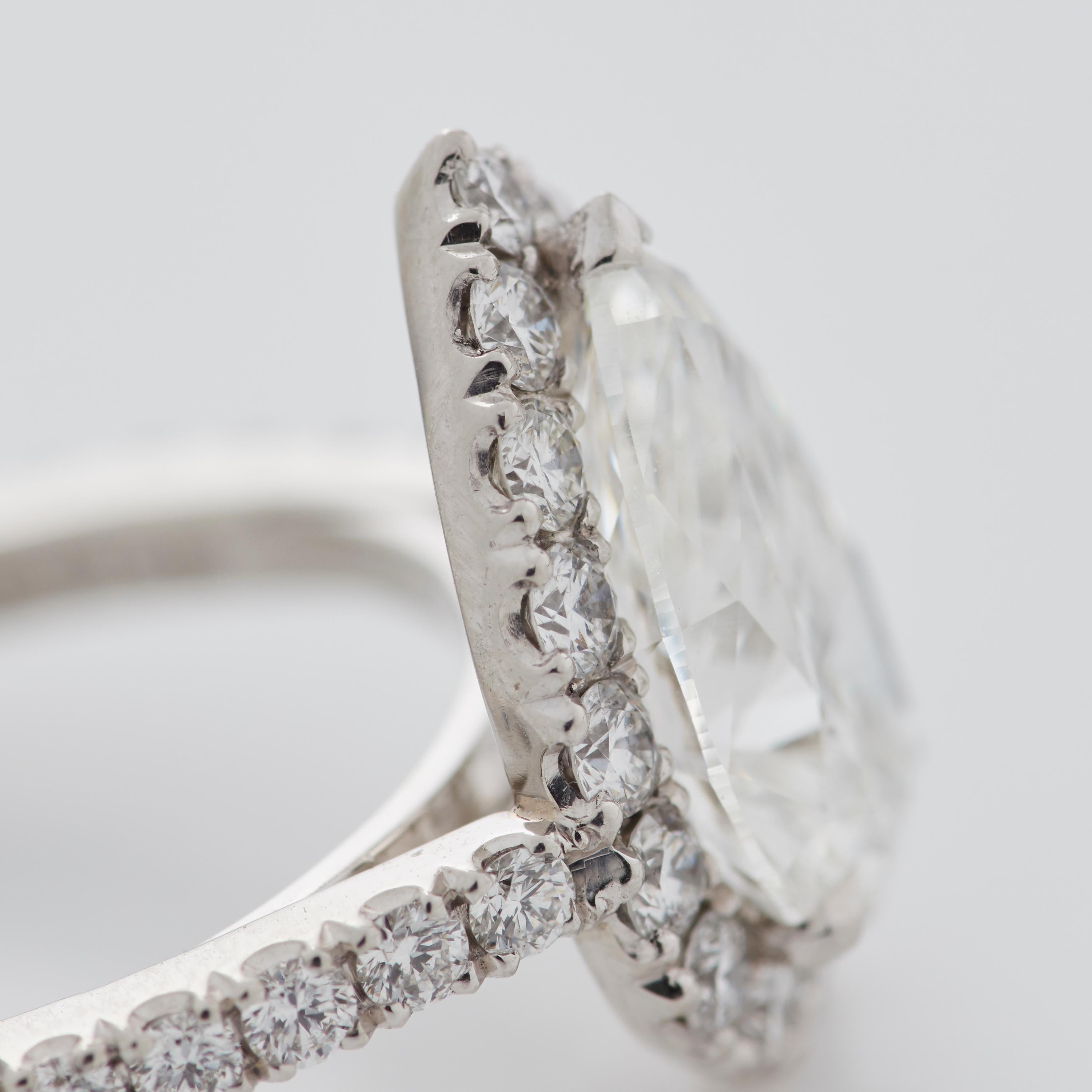 Garrard 'Evermore' Platinum GIA Certified 3.01ct Pearshape White Diamond Ring In New Condition For Sale In London, London
