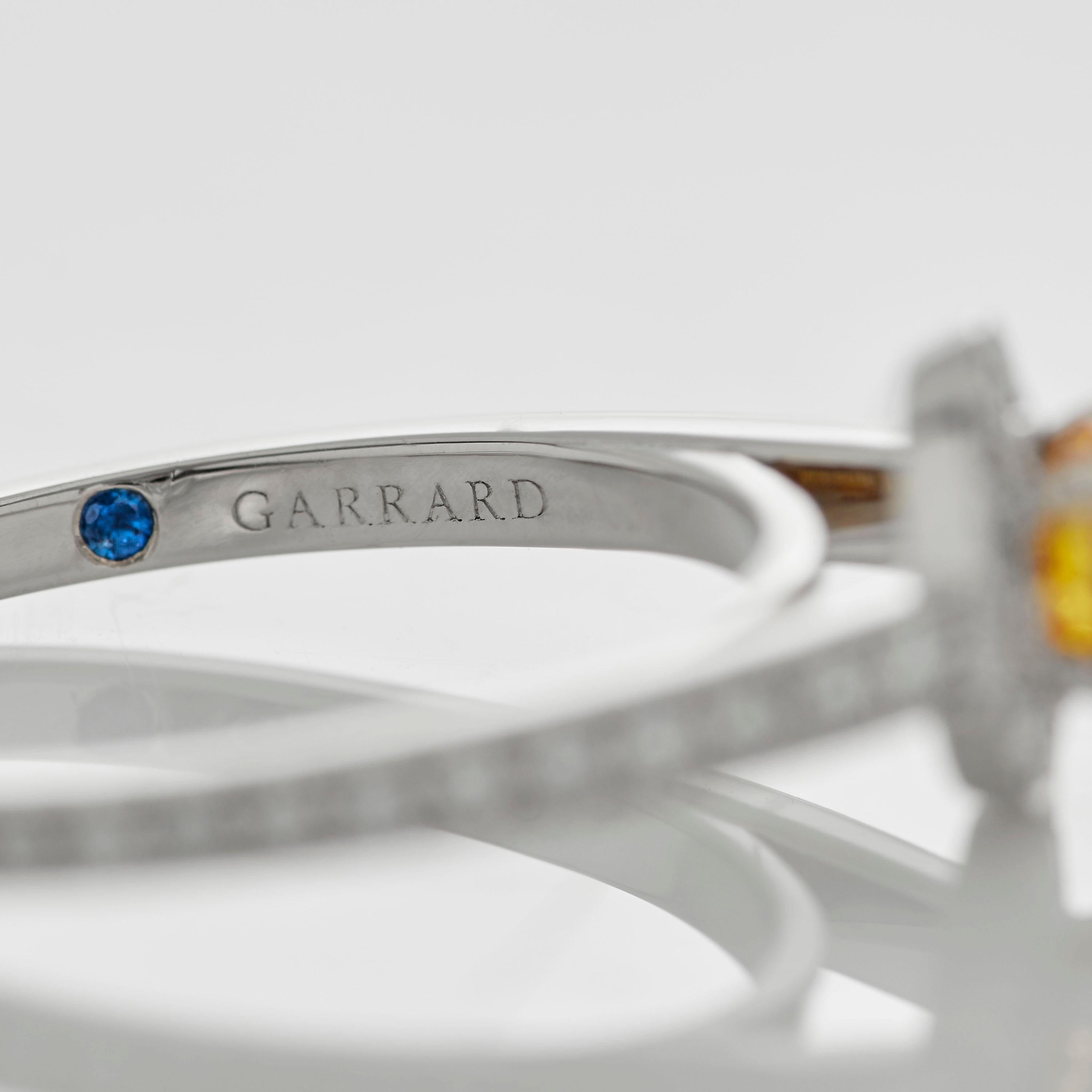 Garrard 'Evermore' Platinum GIA Certified Round Yellow and White Diamond Ring For Sale 1