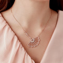 Garrard 'Fanfare' 18 Karat Rose Gold White Diamond White Mother of Pearl Pendant