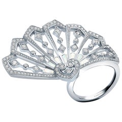 Garrard 'Fanfare' 18 Karat White Gold Mother of Pearl Ring