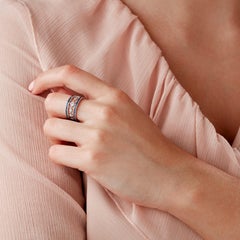 Garrard 'Fanfare' 18 Karat White Gold White Diamond Blue Sapphire Ring