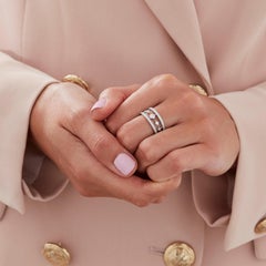 Garrard 'Fanfare' 18 Karat White and Gold White Diamond Ring