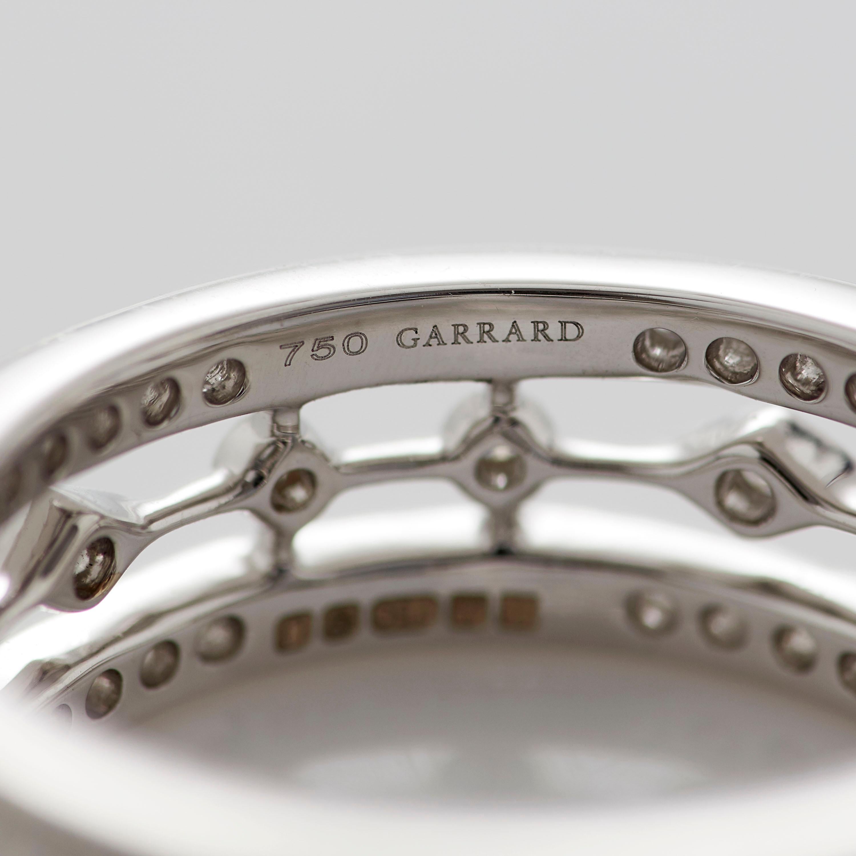 Garrard 'Fanfare' 18 Karat White and Gold White Diamond Ring For Sale 2