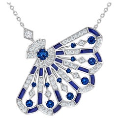 Garrard 'Fanfare Symphony' White Gold Diamond Sapphire Lapis Lazuli Pendant