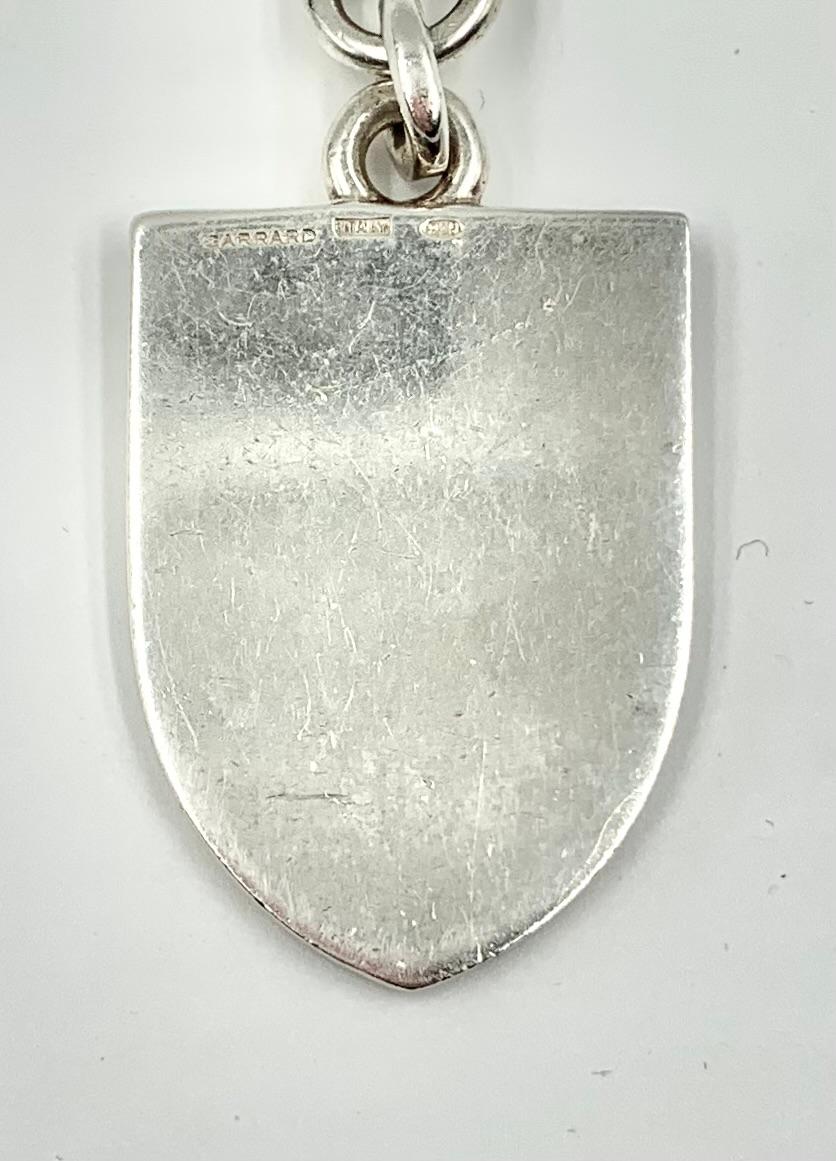 Garrard Georgian Style Large Sterling Silver Armoreal Shield Pendant Necklace For Sale 5