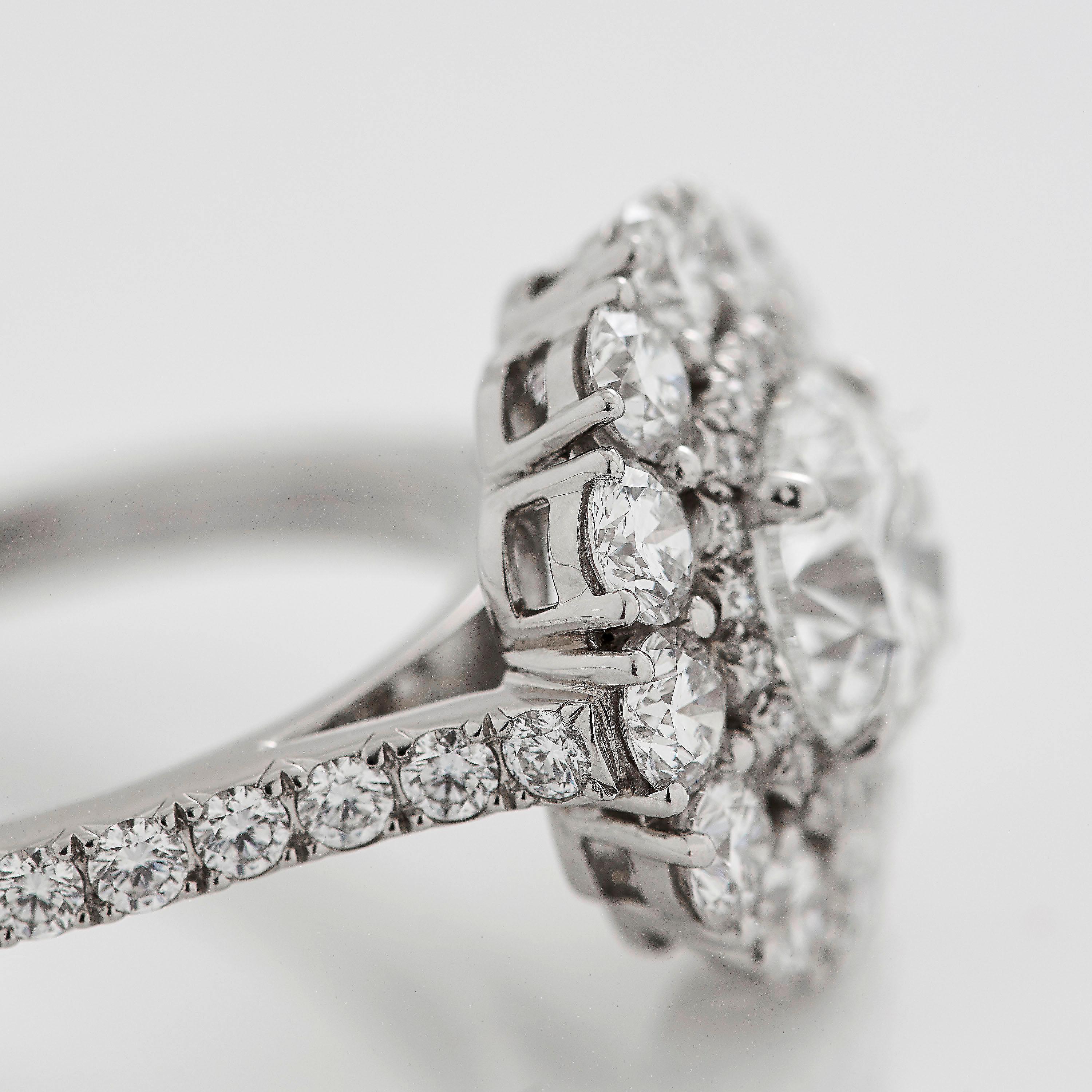 Garrard 'Harmony' Platinum Round White Diamond GIA 3.22 Karat Engagement Ring In New Condition In London, London