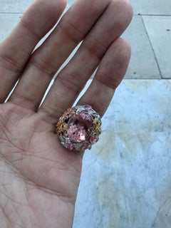 Garrard Hummingbird Collection 10ct Morganite Diamond Sapphire Ring 18K White