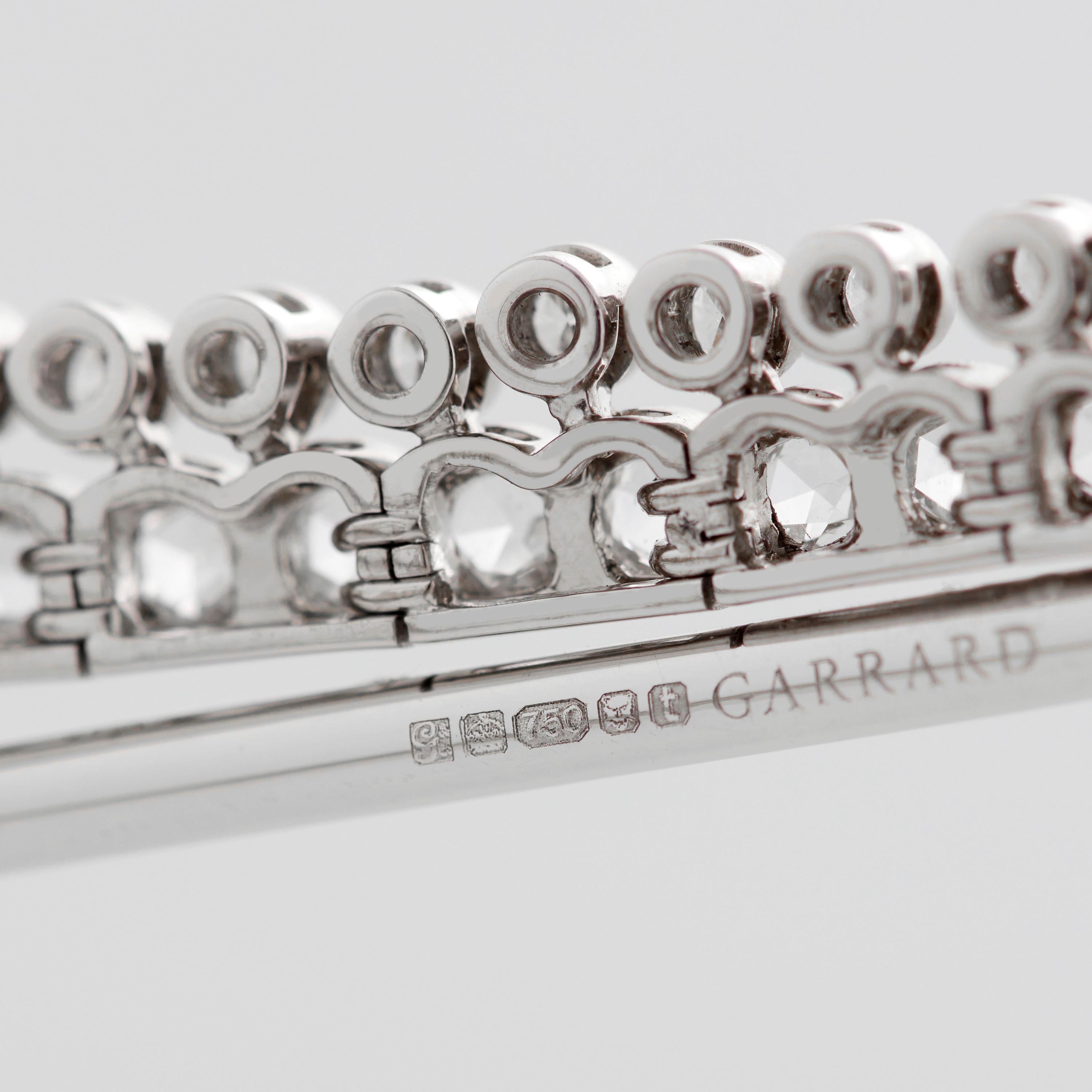 Garrard 'Laurel Tiara' 18 Karat White Gold White, Rose Cut & Briolette Diamond For Sale 6