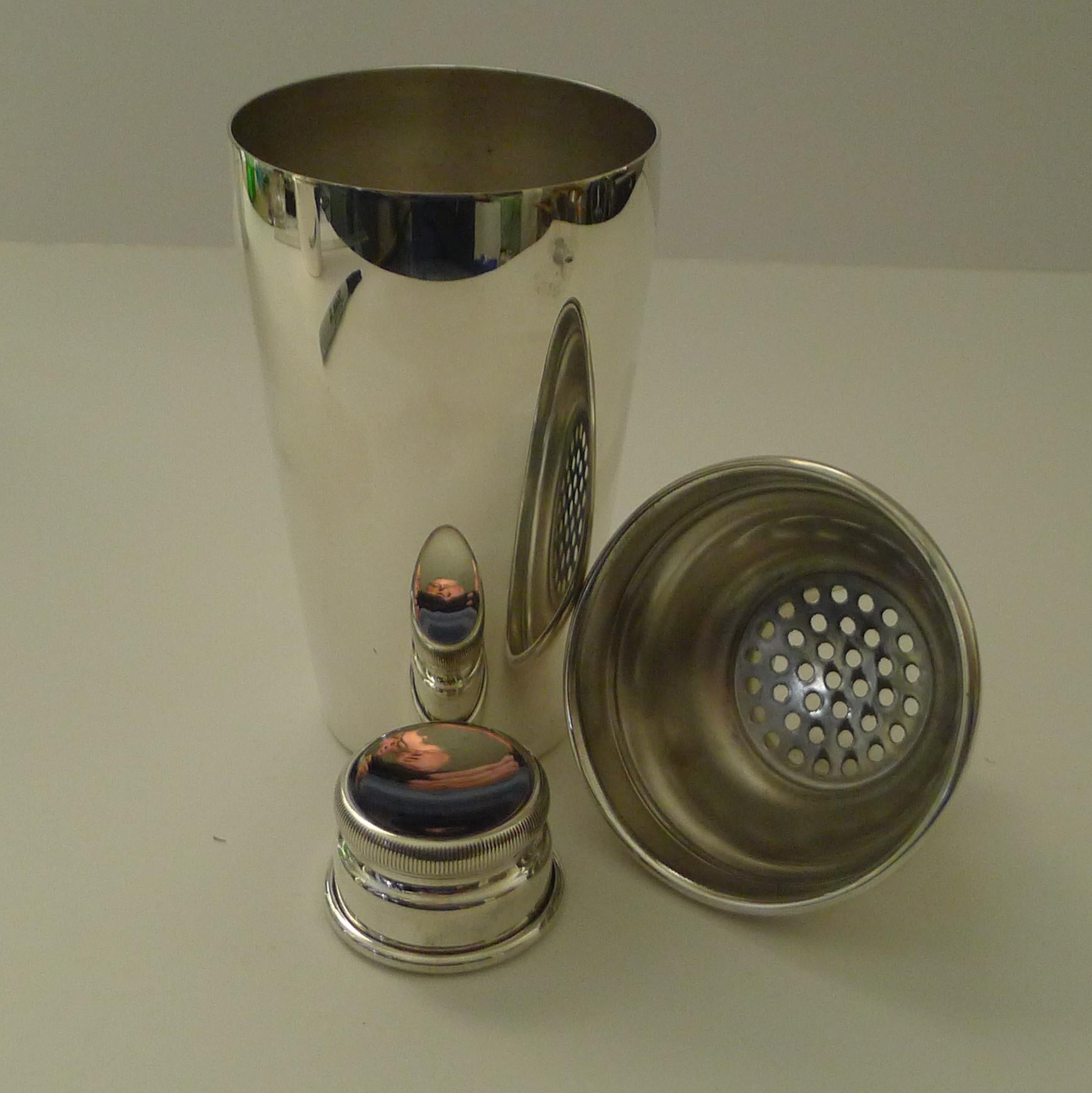 Garrard, London, Art Deco Silver Plated Cocktail Shaker 6