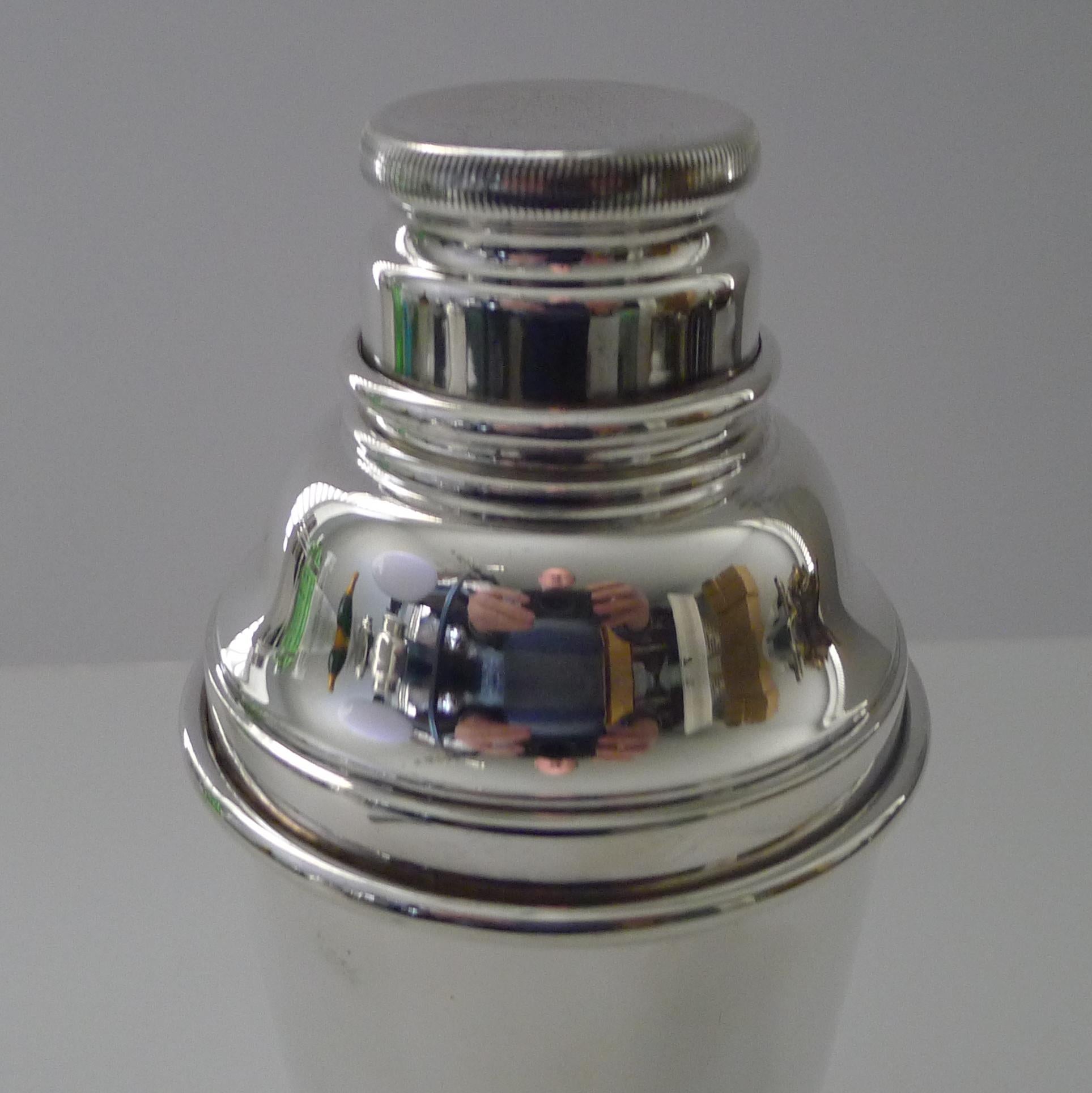 British Garrard, London, Art Deco Silver Plated Cocktail Shaker