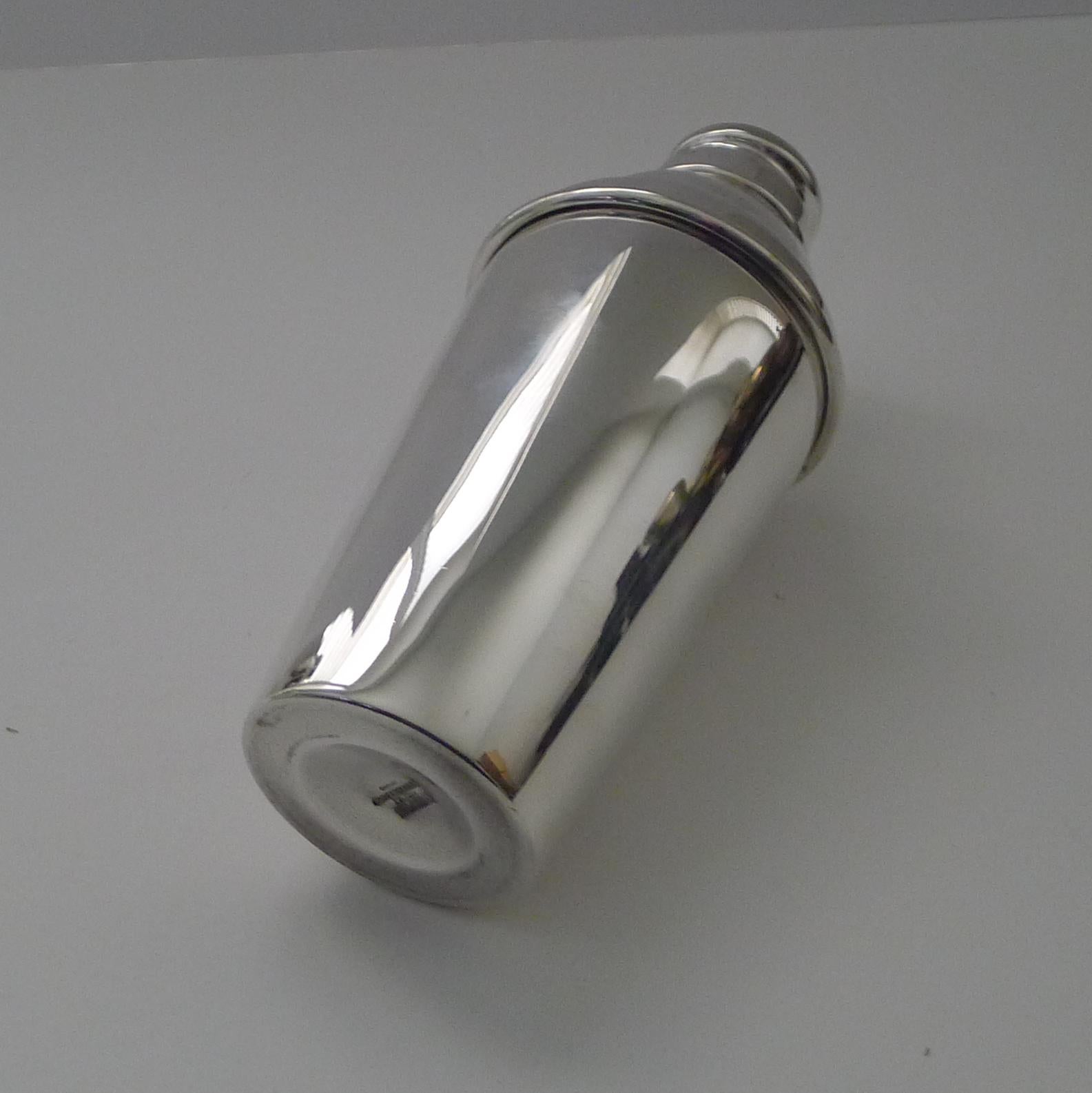 Garrard, London, Art Deco Silver Plated Cocktail Shaker 1