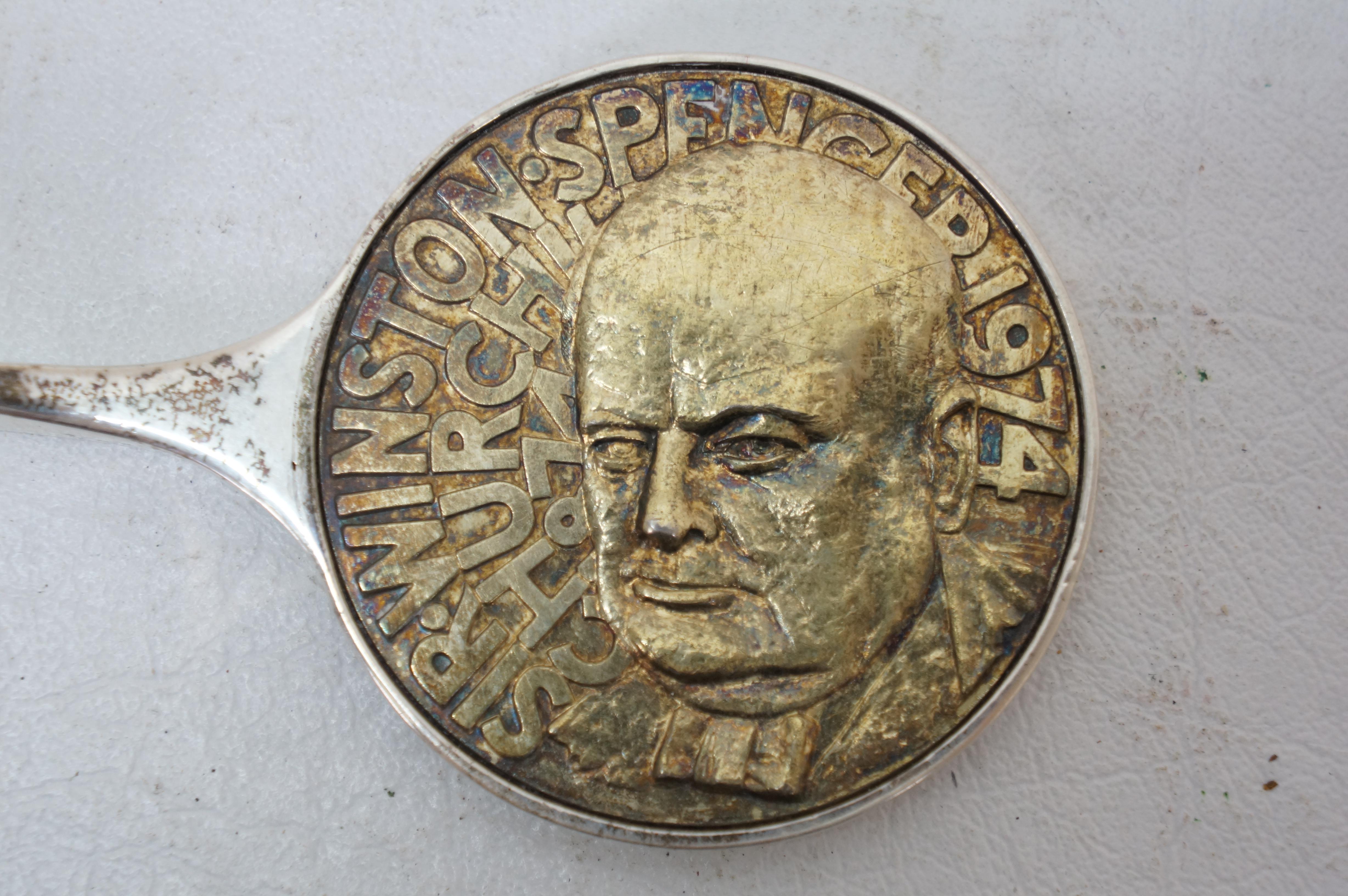 Garrard London Winston Churchill Sterling Silver Coin Letter Opener Paper Knife For Sale 3
