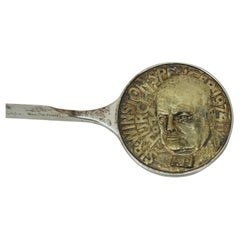Garrard London Winston Churchill Sterling Silver Coin Letter Opener Paper Knife