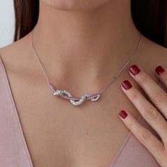 Garrard 'Muse' Signature Serpent White Diamond & Purple Sapphire Necklace