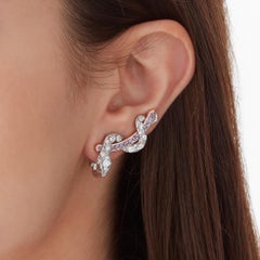 Garrard 'Muse' Serpent 18 Karat Gold Diamond and Purple Sapphire Ear Climbers