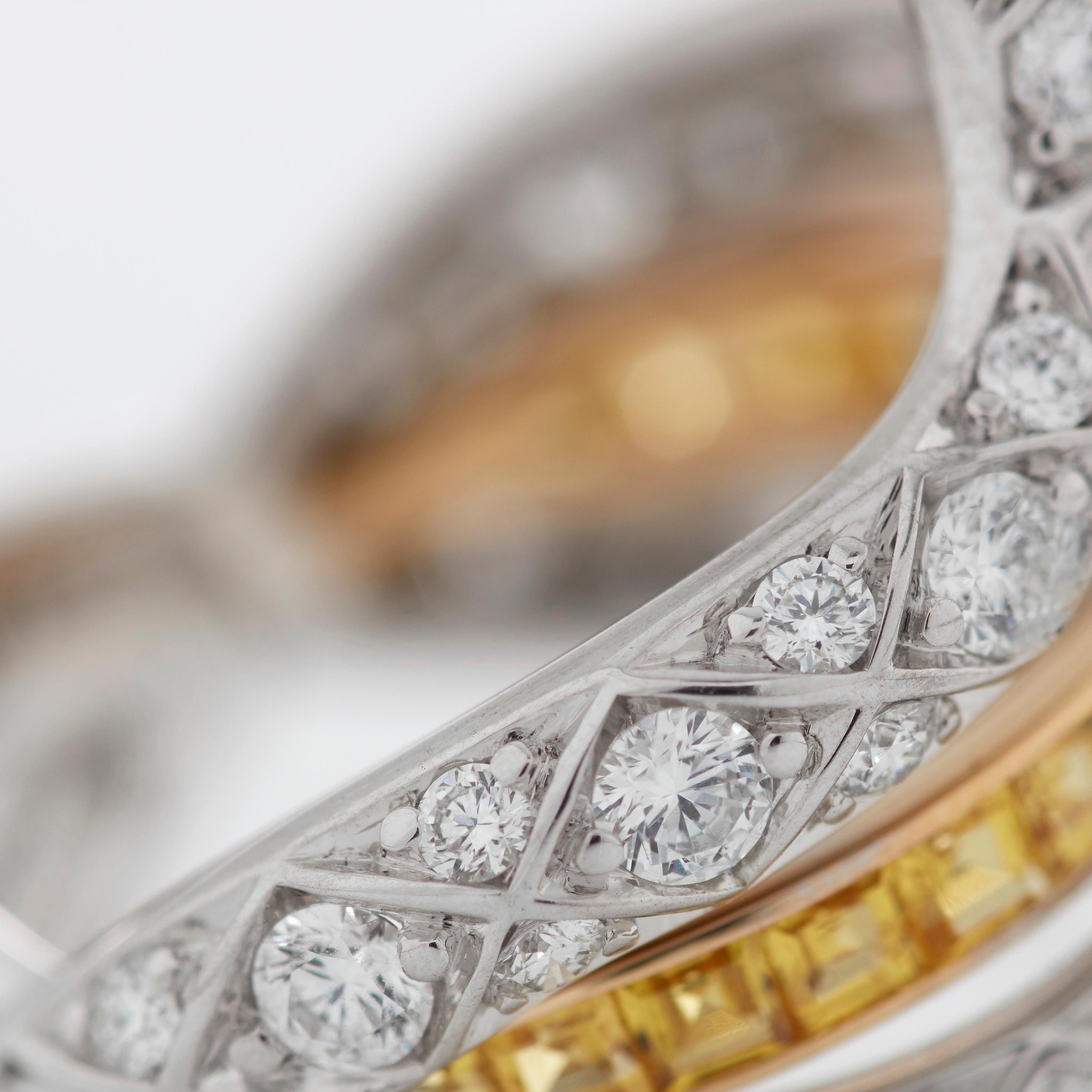 Garrard 'Muse' 18 Karat Gold White Diamond and Sapphire Signature Serpent Ring 2