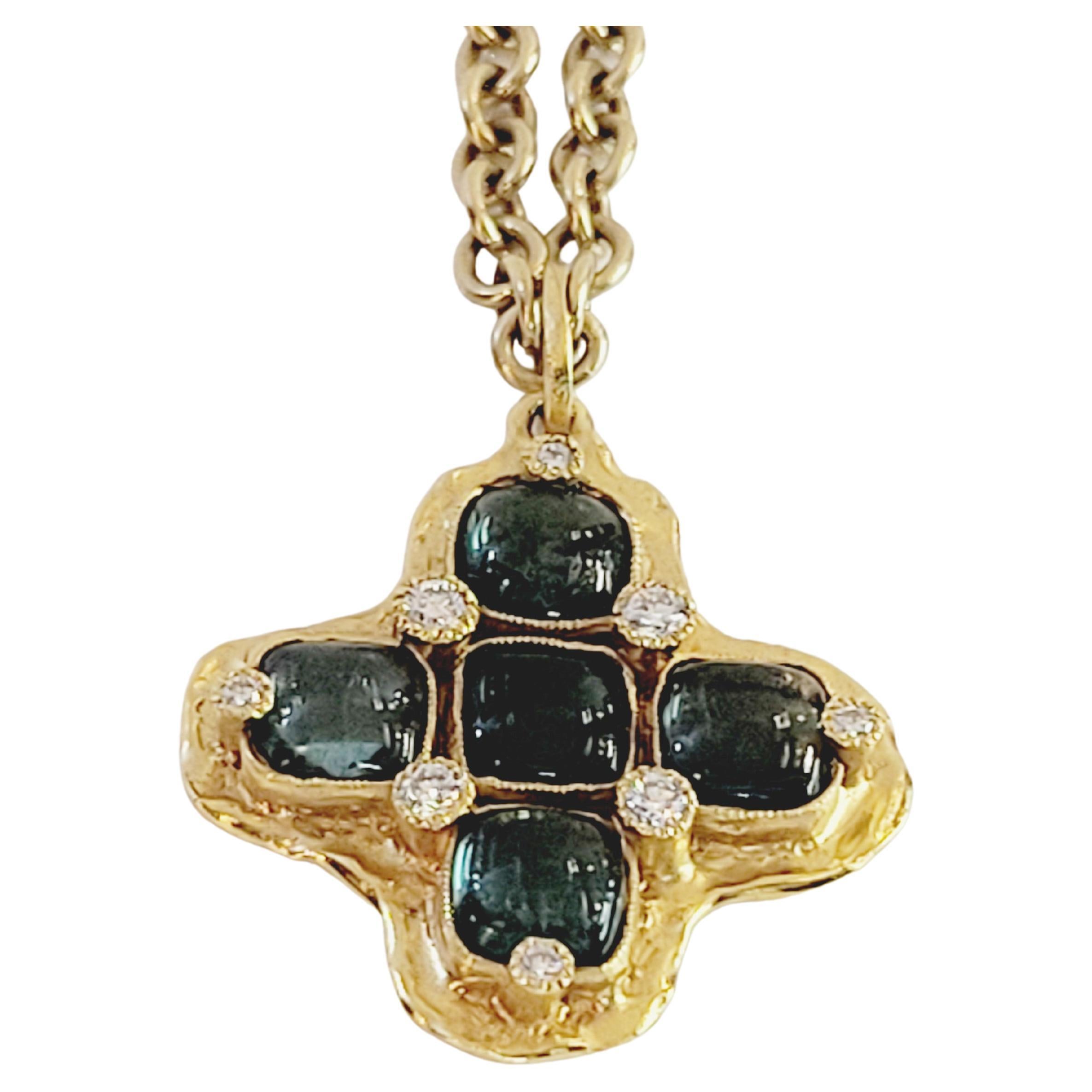 Garrard  peridot stone pendant  necklace 18K For Sale