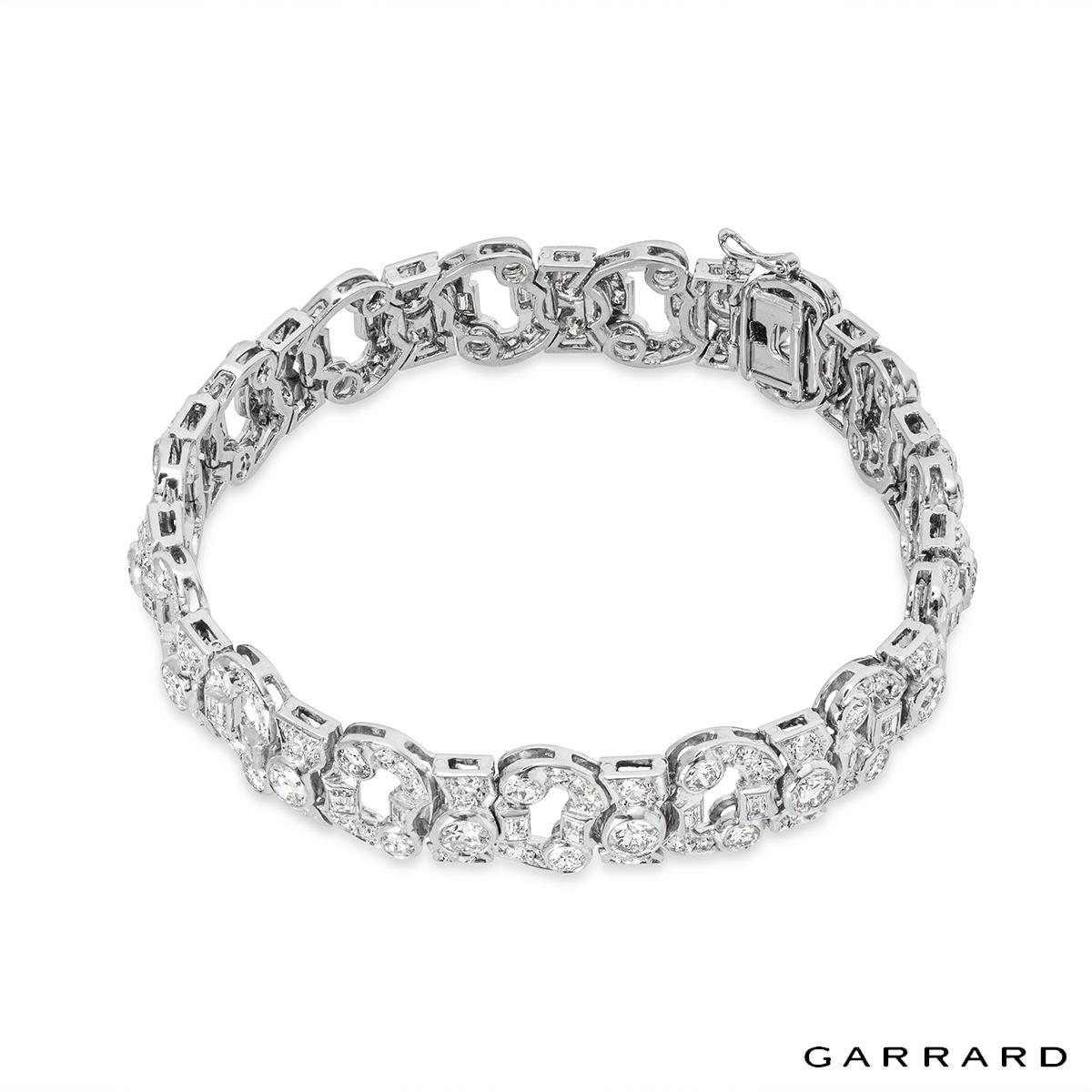 Baguette Cut Garrard Platinum Diamond Bracelet 9.20ct E/F Colour