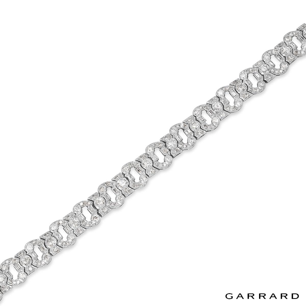 Garrard Platinum Diamond Bracelet 9.20ct E/F Colour In Excellent Condition In London, GB