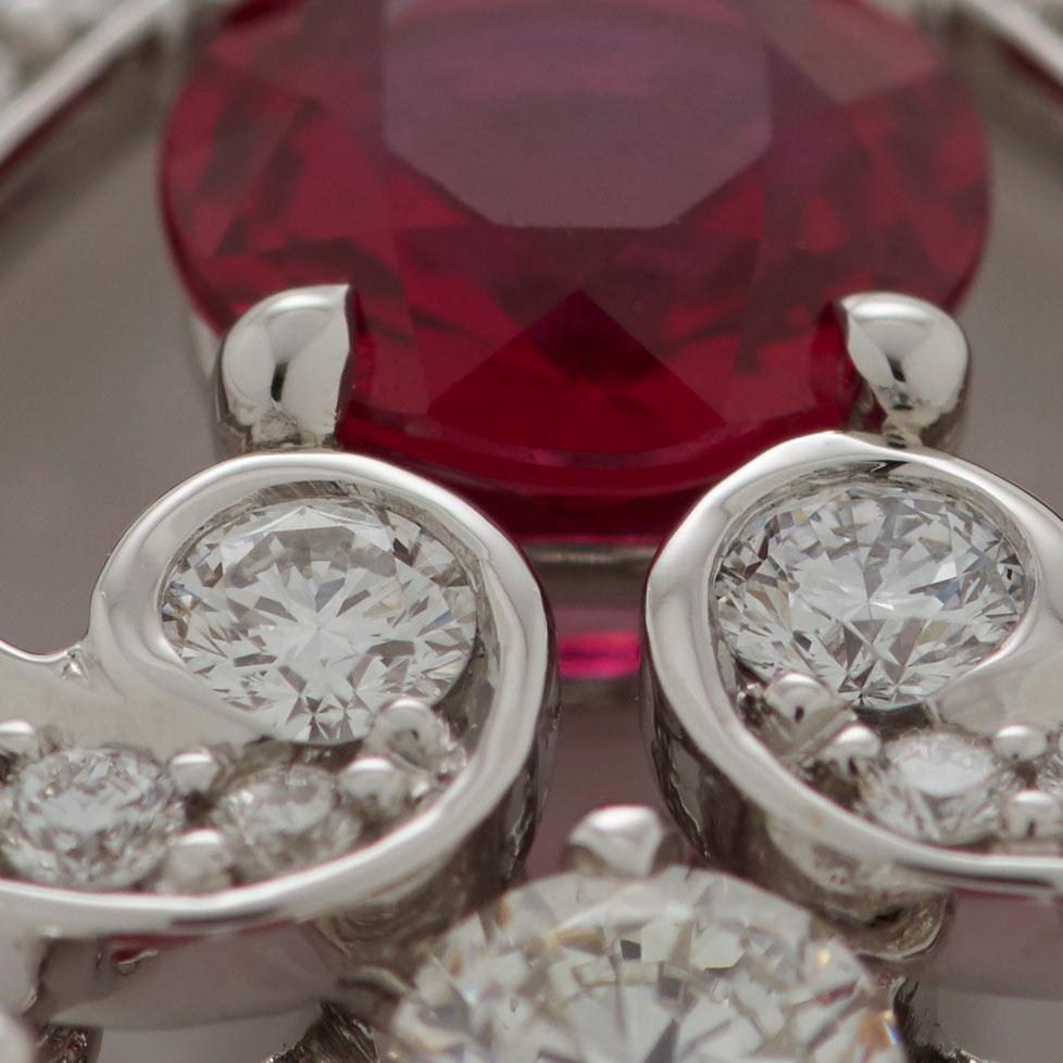 Garrard 'Regal Cascade' 18 Karat White Gold White Diamond and Ruby Pendant In New Condition For Sale In London, London
