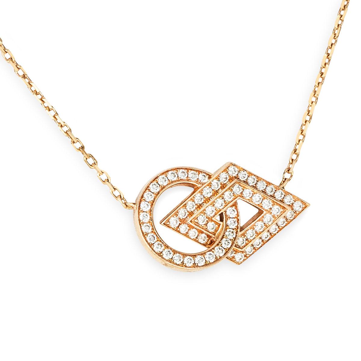 Taille ronde Garrard Pendentif Albemarle en or rose et diamants 2014376 en vente