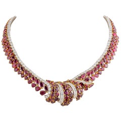 Garrard Ruby Diamond Necklace 75.50 Carat Rubies 14.26 Carat Diamonds