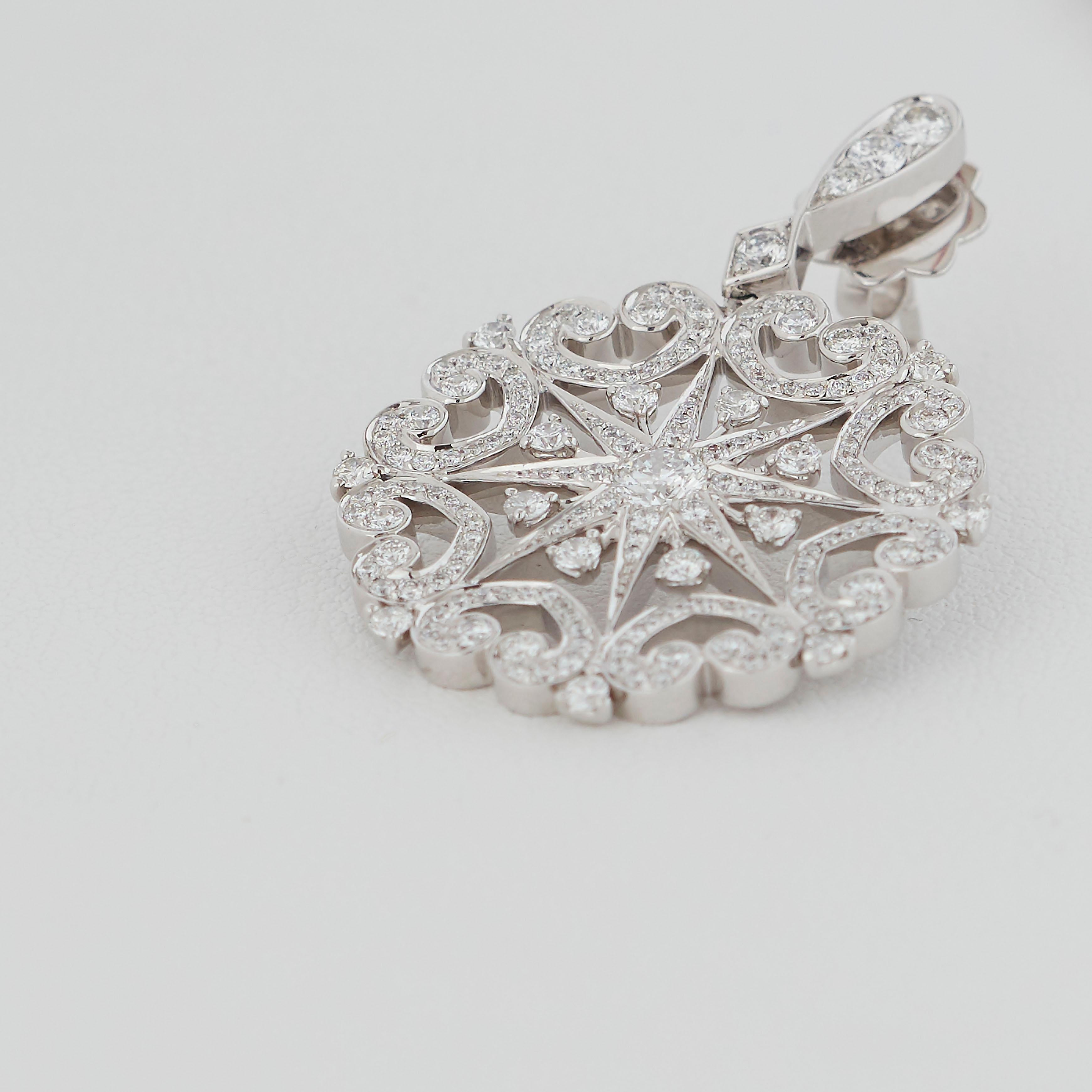 Garrard 3.31ct Bridal Starlight Muse 18 Karat White Gold White Diamond Earrings For Sale 1