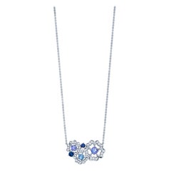 Garrard 'Tudor Rose Petal' 18 Karat Gold Diamond and Blue Sapphire Necklace