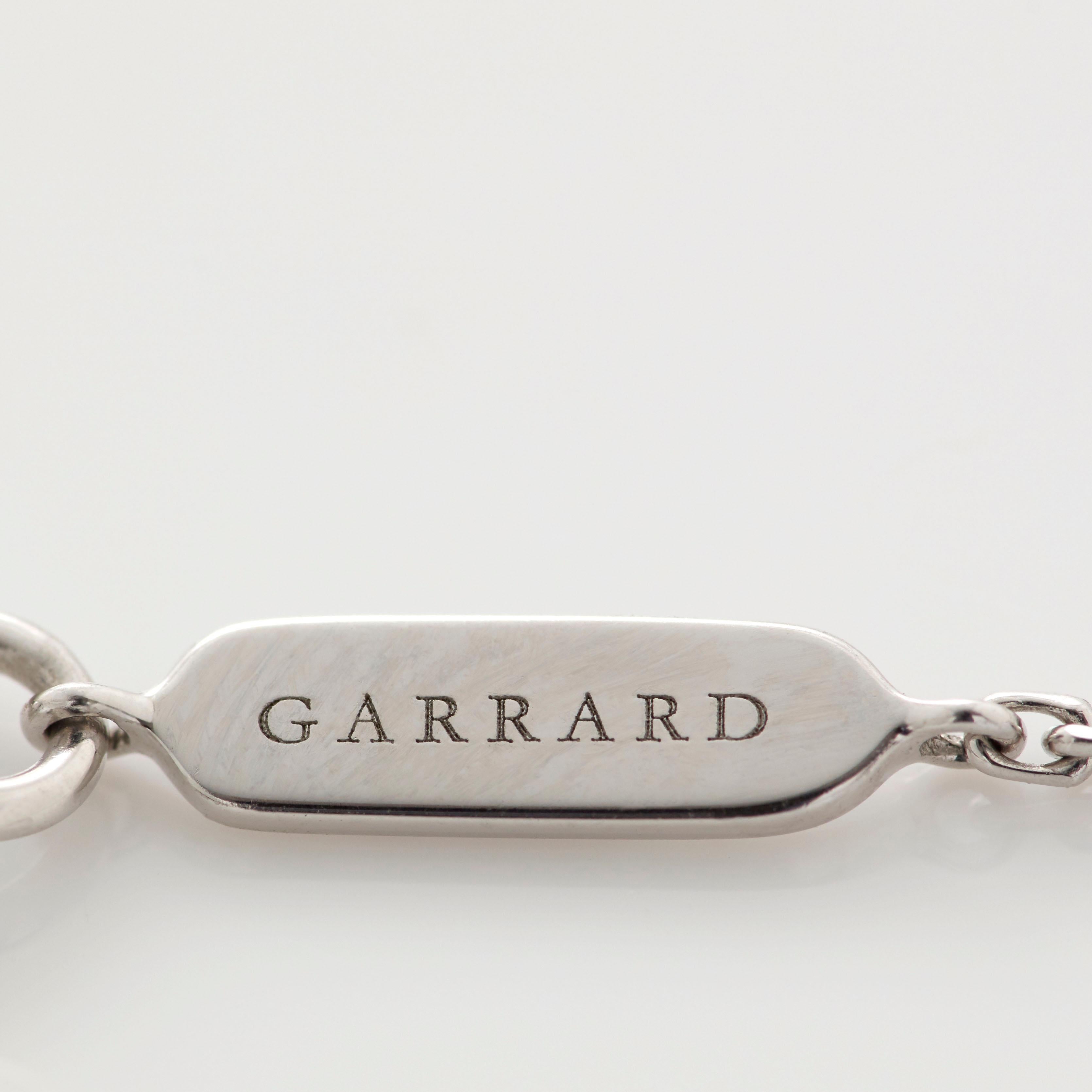 Garrard 'Tudor Rose Petal' 18 Karat White Gold Diamond and Pink Sapphire Pendant For Sale 1