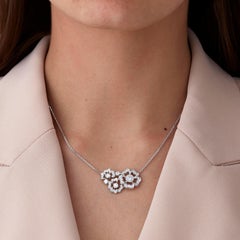 Garrard 'Tudor Rose Petal' 18 Karat White Gold White Diamond Pendant