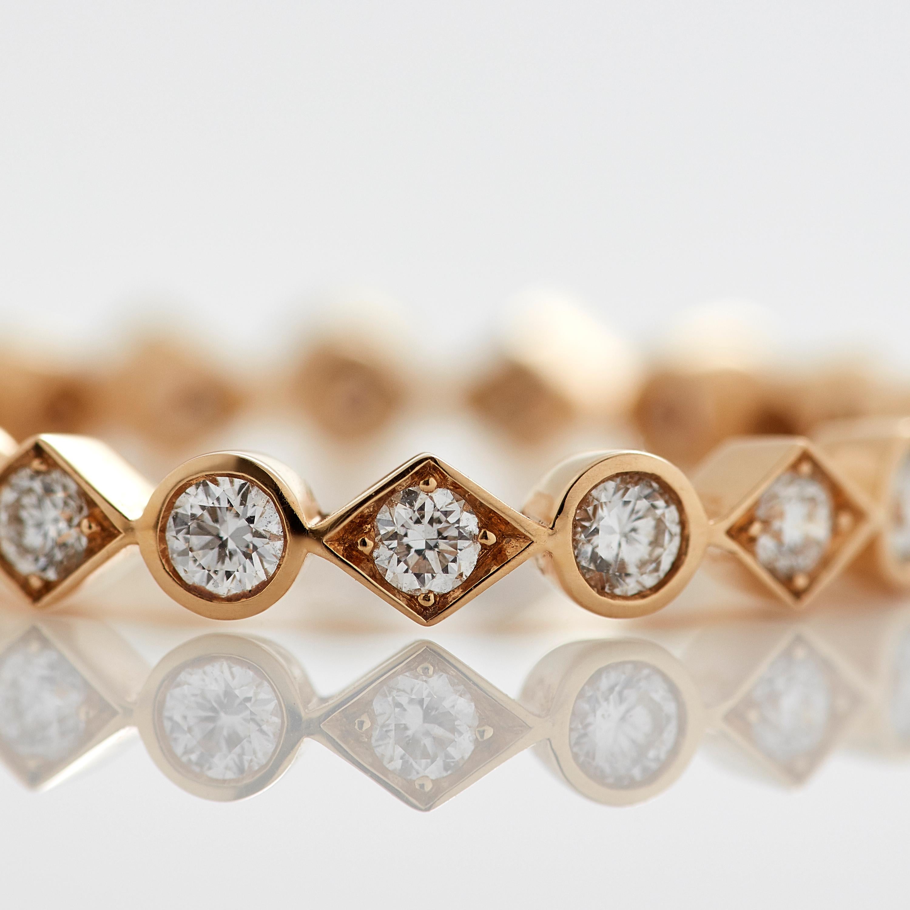 Garrard 'Twentyfour' 18 Karat Yellow Gold and White Diamond Ring In New Condition For Sale In London, London