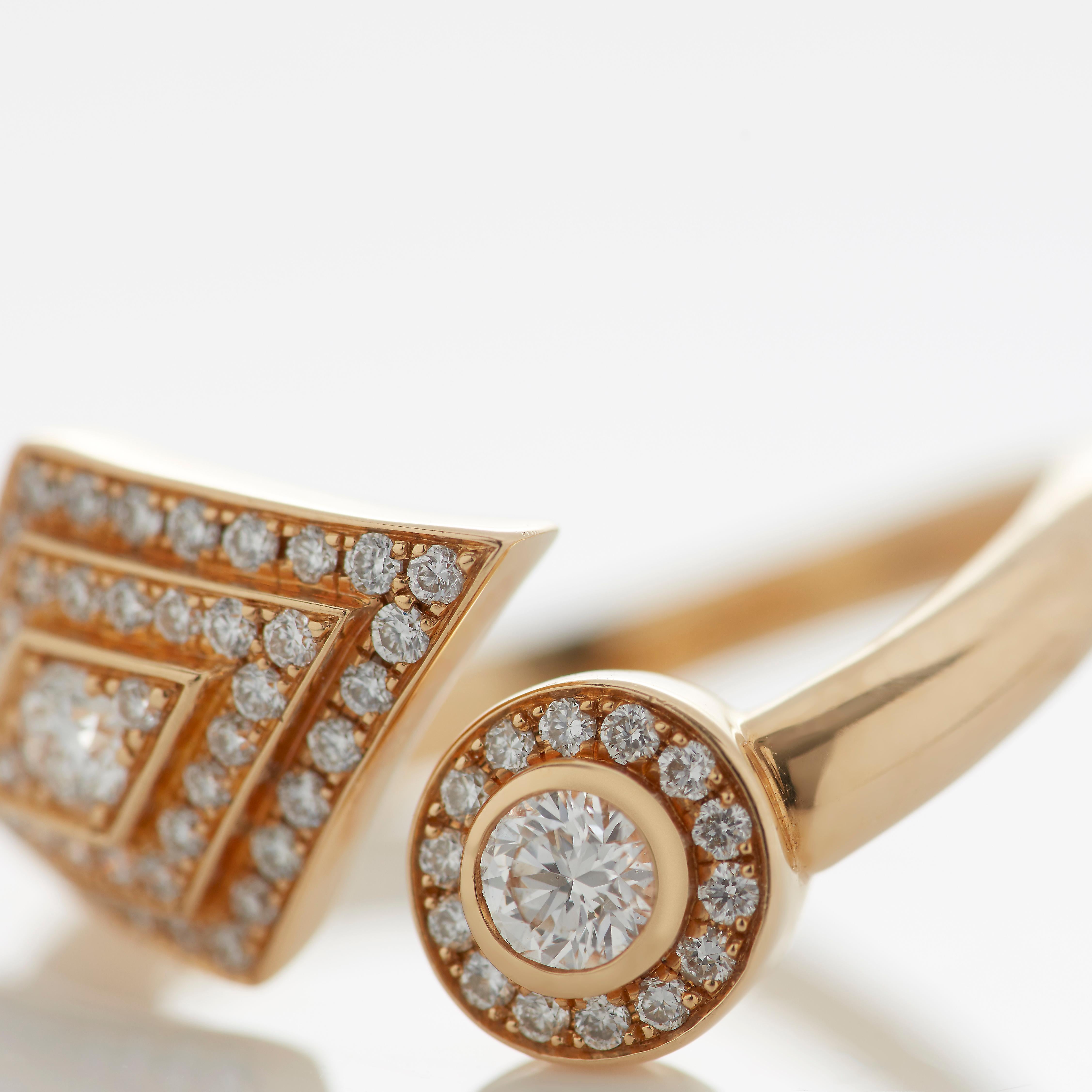 Garrard 'TwentyFour' 18 Karat Yellow Gold White Diamond Ring In New Condition For Sale In London, London