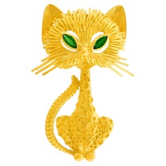 Garrard Vintage Seventies Modernist Cat Brooch