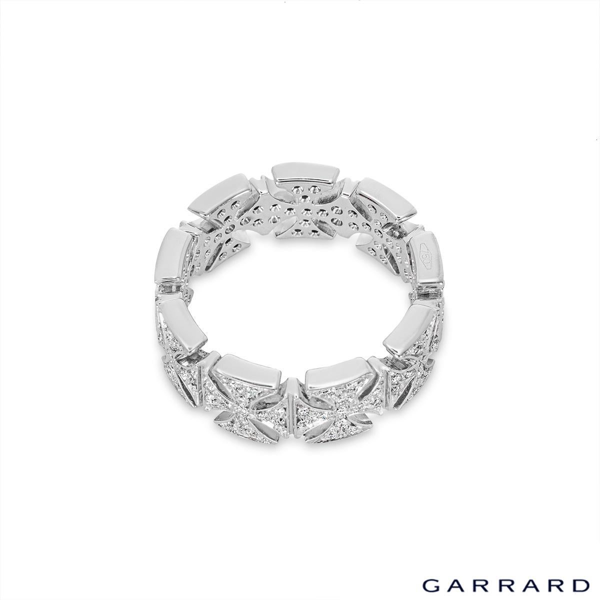 Round Cut Garrard White Gold Diamond Cross Full Eternity Ring