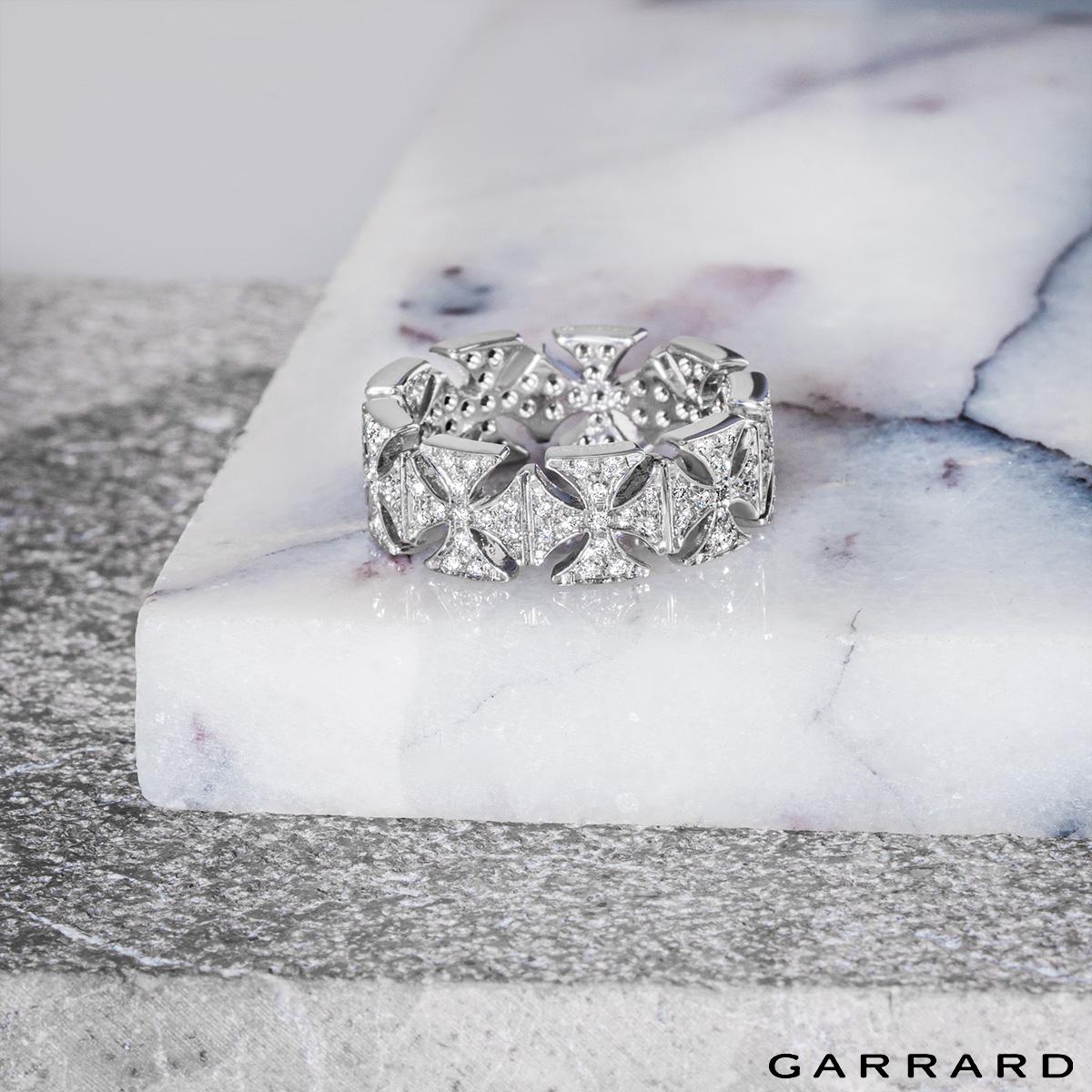 Women's Garrard White Gold Diamond Cross Full Eternity Ring