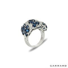 Garrard White Gold Sapphire & Diamond Ring