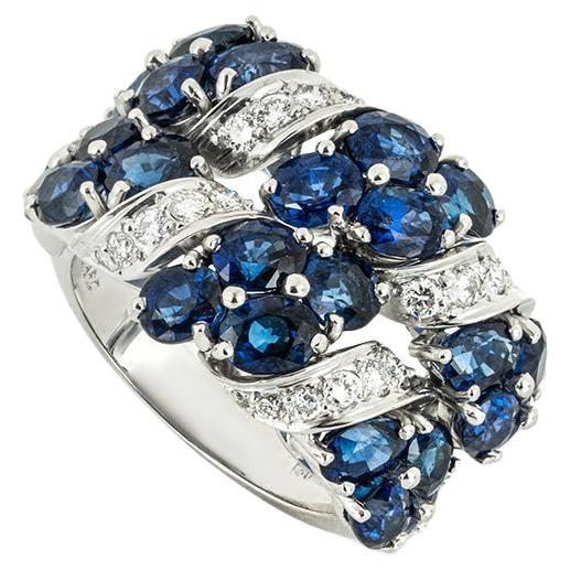 Garrard White Gold Sapphire & Diamond Ring