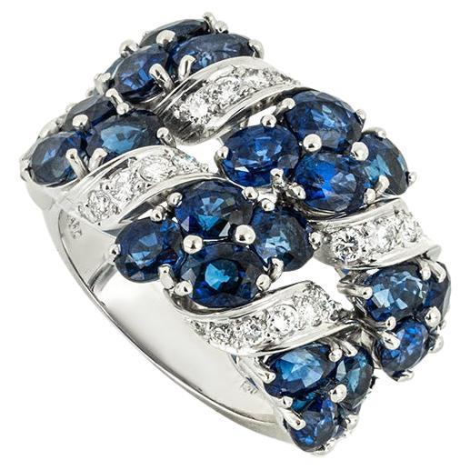 Garrard White Gold Sapphire & Diamond Ring