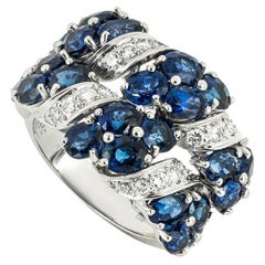 Garrard White Gold Sapphire & Diamond Ring