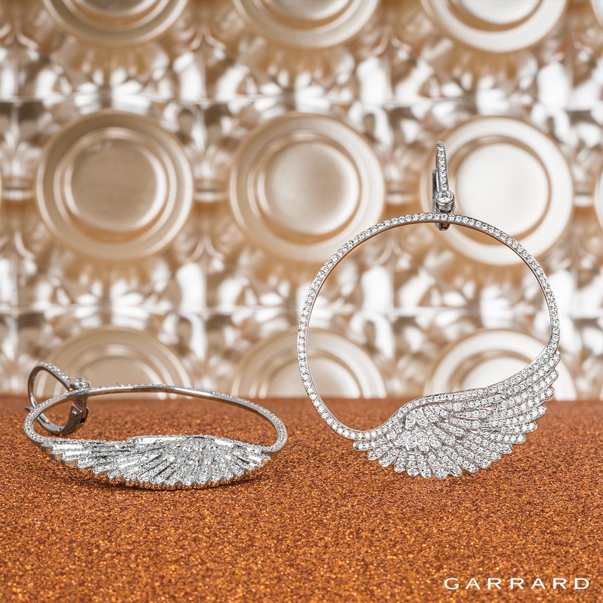 Garrard White Gold Wings Classic Diamond Earrings For Sale 2