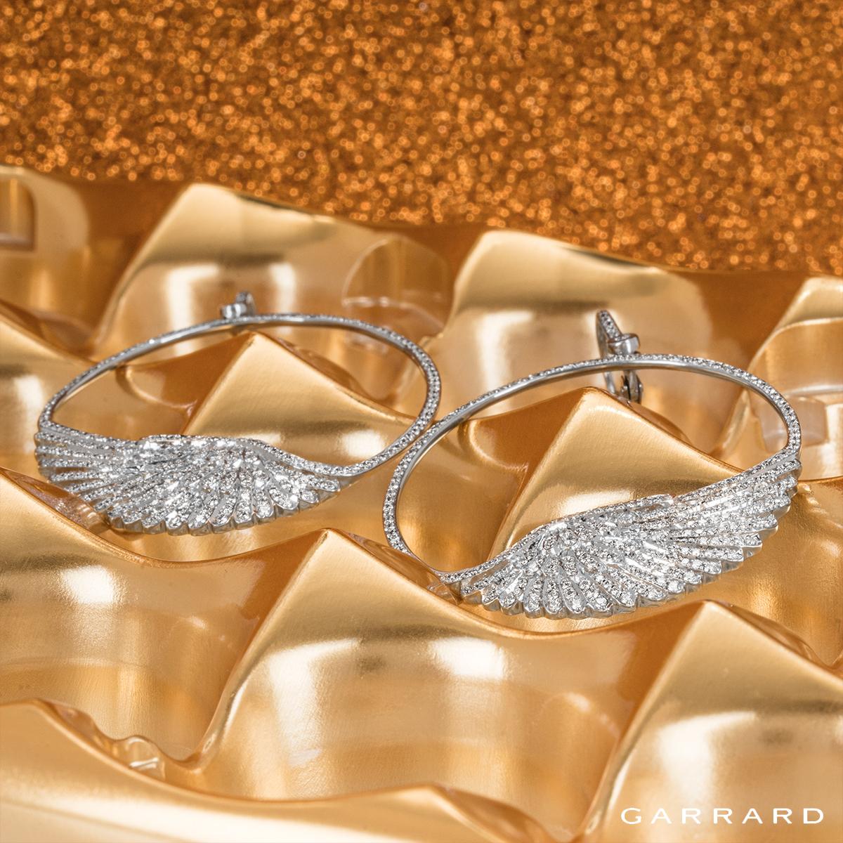 Garrard White Gold Wings Classic Diamond Earrings For Sale 3